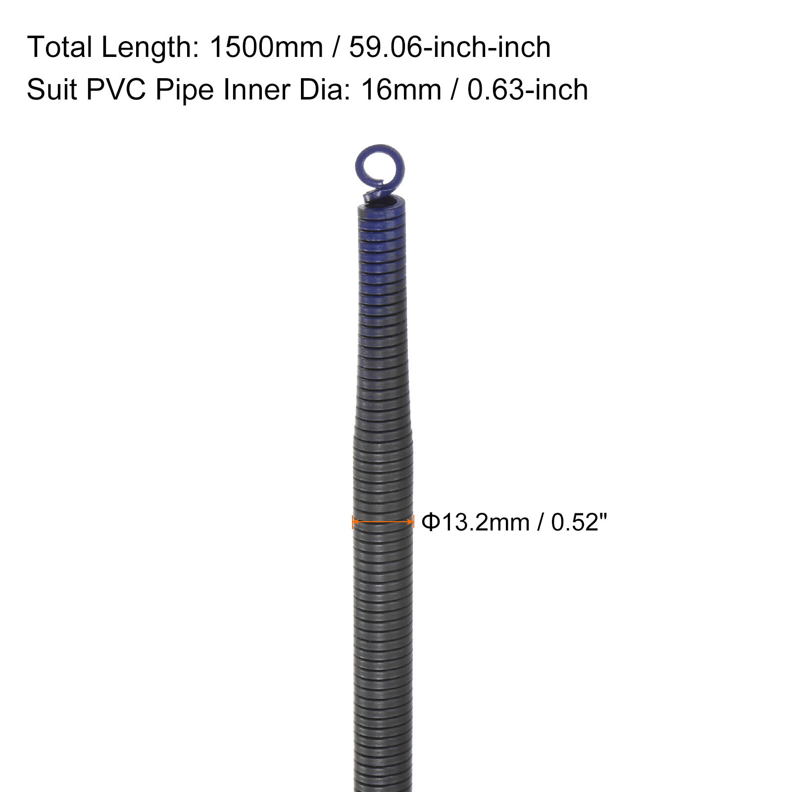 2pcs PVC Pipe Bending Spring 13.2mm OD 1500mm Tube Bending Spring Blue