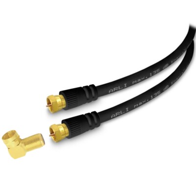 7m Satkabel Winkel Anschlusskabel schwarz 135dB HD Sat TV Kabel 4K Koaxialkabel