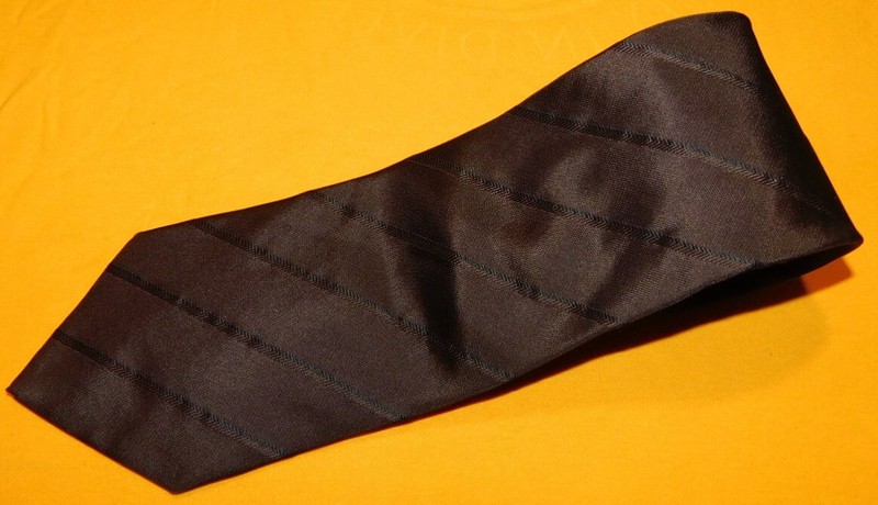 GIORGIO ARMANI MADE IN ITALY BROWN/DARK BROWN STRIPED TIE - DESIGNER TIES.