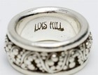 LOIS HILL 925 Sterling Silver Scroll Caviar Bead Ring Wide Band with Box — photo 5