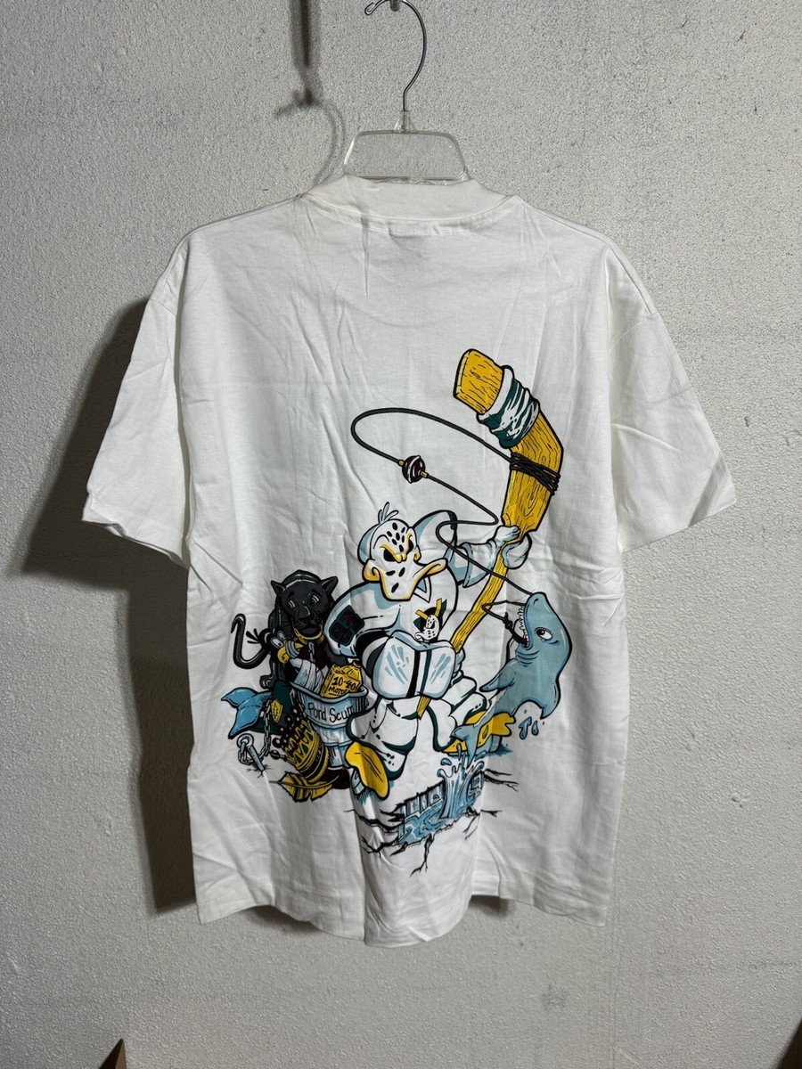 Vintage 90s Disney's Mighty Ducks Pond Scum Removal T Shirt L NHL