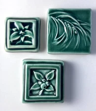 3 Small Hammond Bay Art Studio Green Tiles Trillium Pine Branch Blueberries