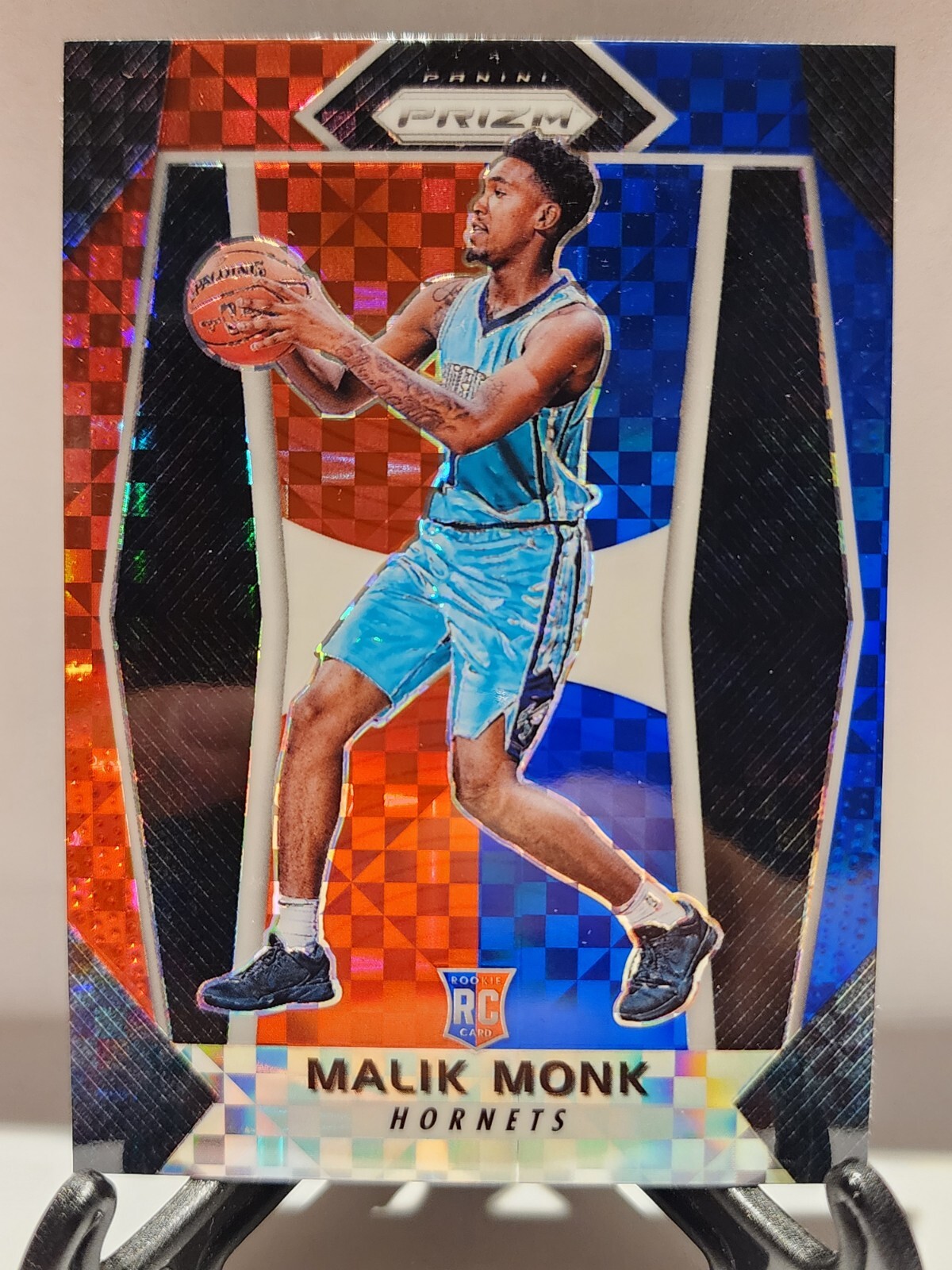 2017-18 PANINI Prizm Basketball Malik Monk Red White Blue Prizm RC #233 Kings