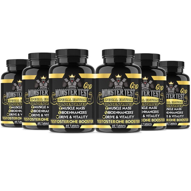 Testosterone Booster Monster Test Gold for Men Muscle Mass Bioenhancers