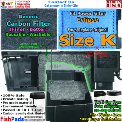GENERIC NON-OEM Generic Filters Fit Marineland non-OEM Rite-Size K Eclipse System 6 Cartridges