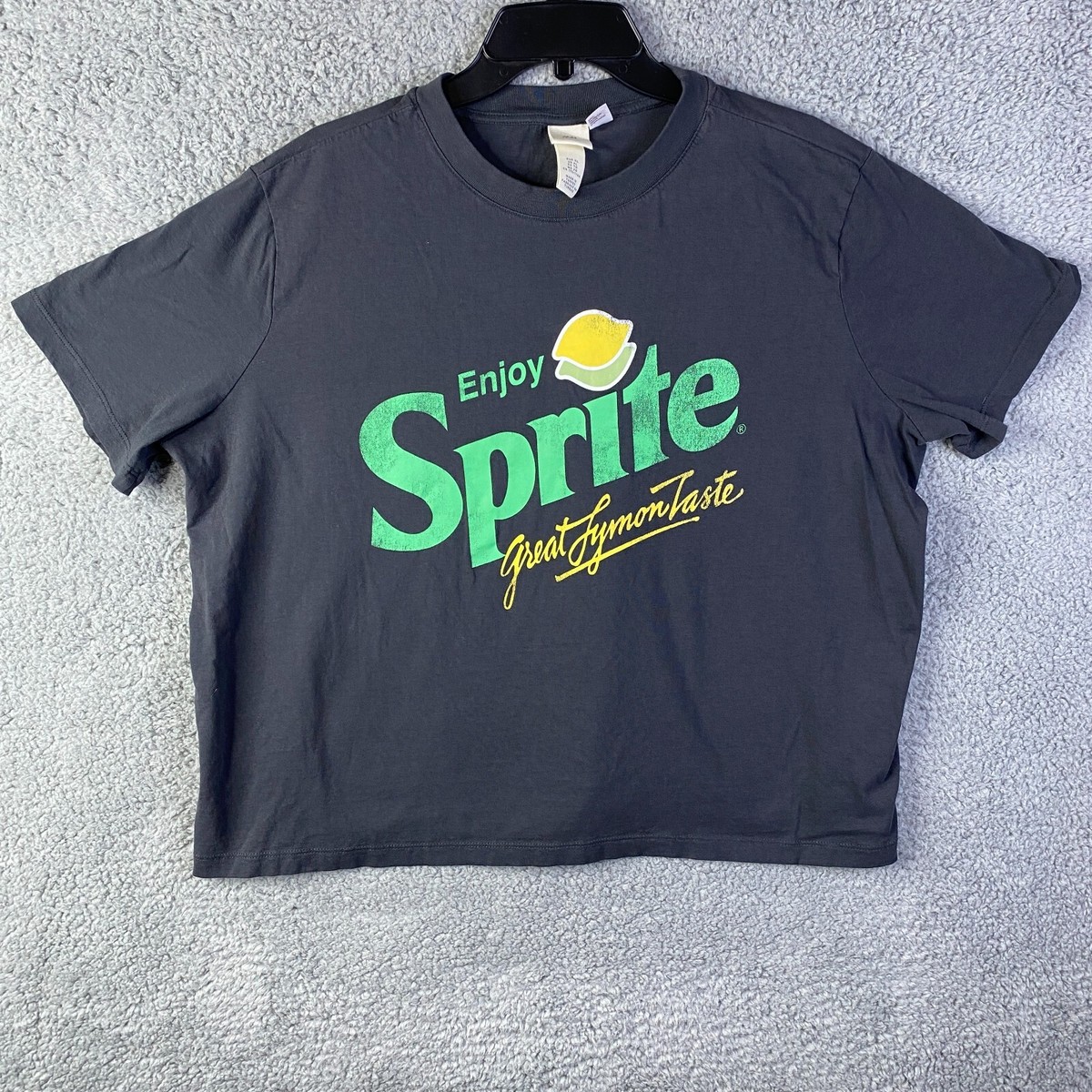 H&M T-Shirt Womens Green Enjoy Sprite Coca Cola Size XL Short 