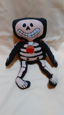 Delton Halloween 10.5'' Smiling Skeleton Stuffed Bean Bottom Shelf Sitter