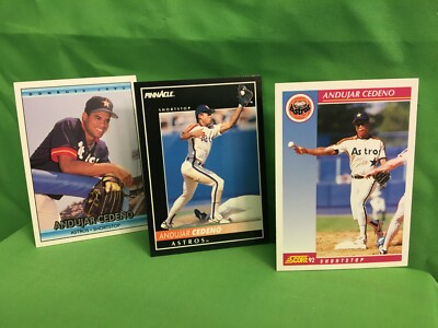 ANDUJAR CEDENO, 3 baseball cards, 1992 Score, Pinnacle, Donruss,  HOUSTON ASTROS