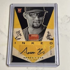2013 Panini America's Pastime Inked /125 Aaron Hicks #I-AK Rookie Auto RC