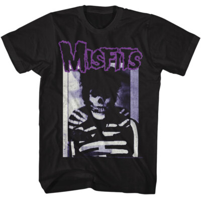 The Misfits T Shirt Men's New Purple Band Logo Crimson Ghost Band