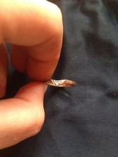 Vintage 14 Karat Gold Band Stil Ring mit Diamanten Ring 1,2 g Größe O 1/2