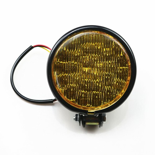 Ambre 5 "LED Phare Moto Cruiser Chopper Café Racer Old School Vintage - Afbeelding 2 van 10