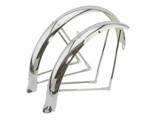 ORIGINAL 26 LIMO FLARED STANDARD BALLOON FENDER SET CHROME.