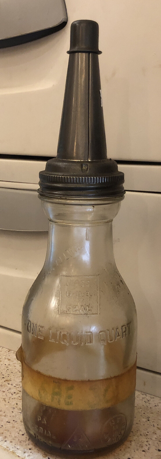 ANTIQUE GLASS MOTOR OIL BOTTLES