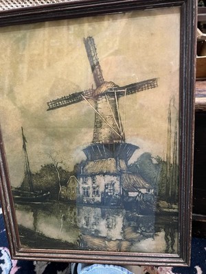 Vintage Framed Color Print ''River in Flanders'' artist Julien Van Santen