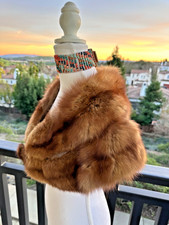 STUNNING GENUINE SABLE FUR Women's Shawl Stole Wrap opera bridal