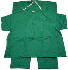 Scrub Set Unisex 5XL Hunter Green Solid 2 Pockets Medical Top  Bottom