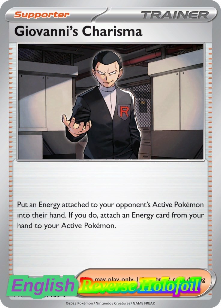 Pokemon- Giovanni's Charisma [MEW - 161/165] SV: Scarlet & Violet 151 NM Unco...
