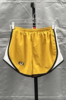 Nike Women's Missouri Tigers NCAA Running Shorts Mustard Yellow Fit Dry Sz M
