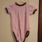 Wee Smiles Pink Brown 100% Cotton Knit Graphic Bodysuit SS Snap Princess 6M — photo 6
