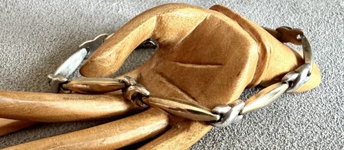 Vintage 14K GOLD Overlay on STERLING Silver Link BRACELET 7.5" - AU Turkey - Picture 4 of 6