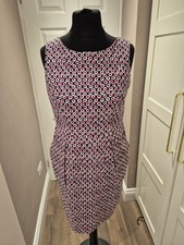 kew 159 Sheath Dress Sleeveless Uk14 Slash Pockets Summer Smart Casual Work Wear