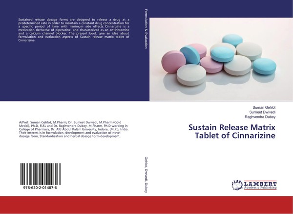 Sustain Release Matrix Tablet Of Cinnarizine Suman Gehlot (U. A.) Taschenbuch-image