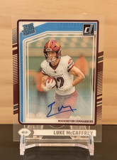 Luke McCaffrey 2024 Donruss Clearly Rated Rookie Auto #80 Washington Commanders