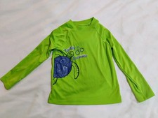 B4 All Boys Rash Guard Size 4T Green Turtle Long Sleeve Swim Shirt Swimwear Top