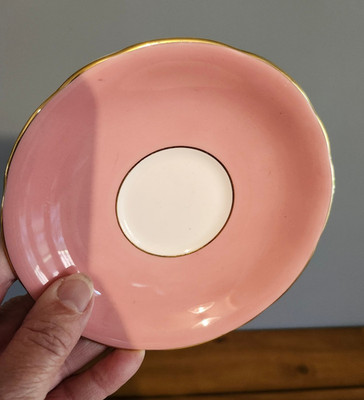 Aynsley Orphan Saucer Pink & White ONE pc