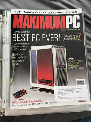 MAXIMUM PC Magazine DREAM MACHINE 2008 GPU CPU HDD SSD AMD Intel ATI RAM VTG
