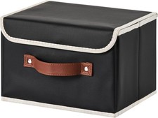 Storage Bins Boxes with Lids Decorative PU Leather Fabric Baskets