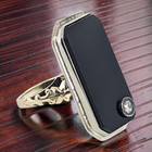 ESTATE 14K YELLOW & WHITE GOLD BLACK ONYX DIAMOND SIGNET RING SIZE 3.25 #7999 — photo 2