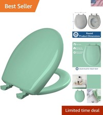Ming Green Round Slow-Close Toilet Seat with Easy Clean Hinges - Durable Plastic