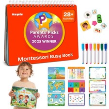 Toddler Busy Book   Montessori Activity Book for 3 Year Olds   14 Interactiv...