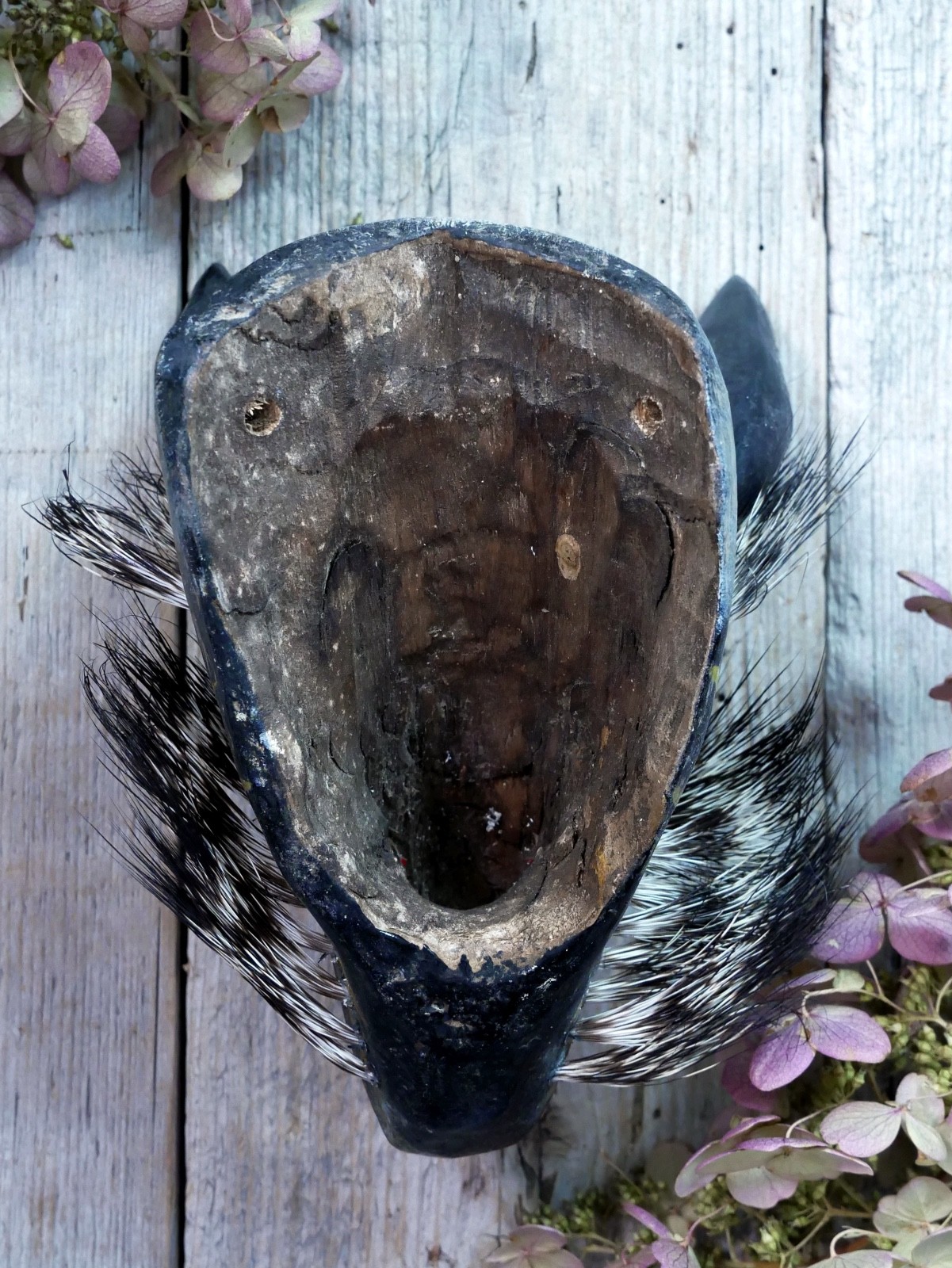 Coyote Mask Desert Wood & Boar Hair Whiskers Handmade Guerrero Mexican Folk Art