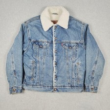 Vintage Levis Jacket Mens Small Blue Sherpa Lined Denim Trucker USA Winter