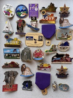 Lions Club Pins: Lot of 31 Virginia MD24 & More Pins Pin backs #19