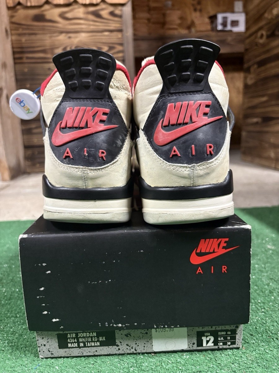 Nike Air Jordan 4 OG 1989 White Fire Red Black Vintage Sneaker | eBay