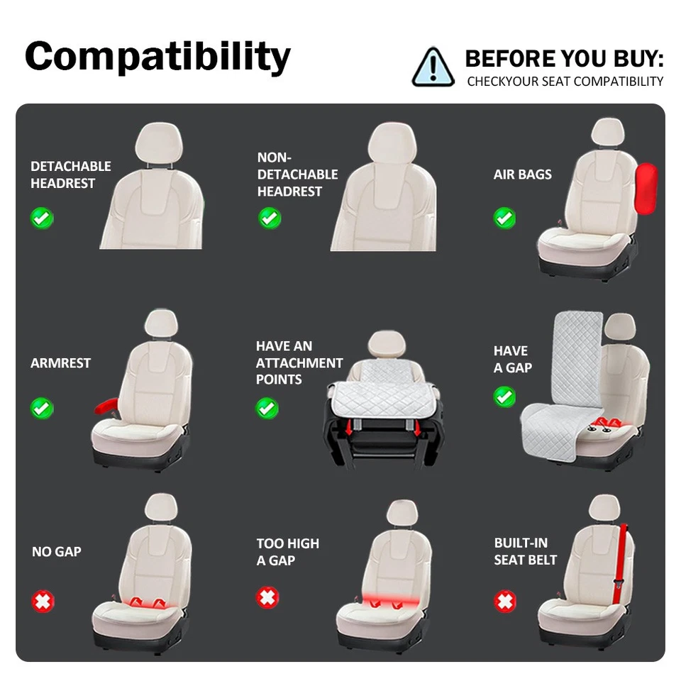 2/5 Seat Car Seat Cover For Ferrari Faux Sheepskin Cushion Set Protector Warmth Foto 4 de 4