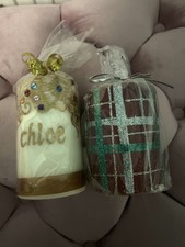 2x Candles 1 Named Chloe 1 Christmas Coloured