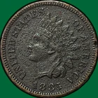 1885 Indian Head Cent Almost Uncirculated AU Coin, Corrosion #39909