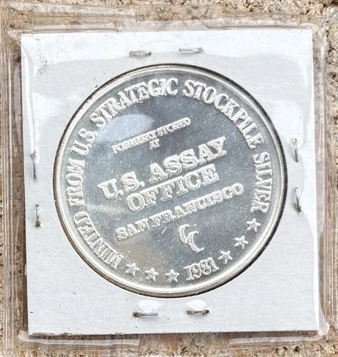 Vintage 1981 U.S. Assay Office San Francisco 1 Oz .999 Silver Bullion Round #2