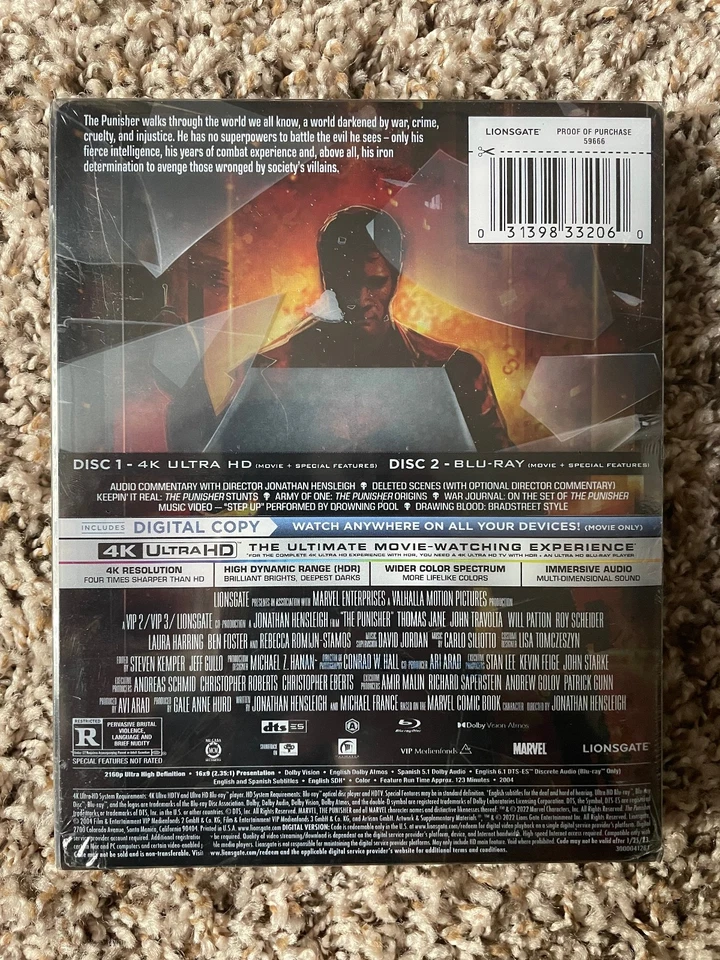 THE PUNISHER Best Buy EXCLUSIVE 4K Ultra HD + Blu-ray + Digital STEELBOOK SEALED - Image 2 of 3