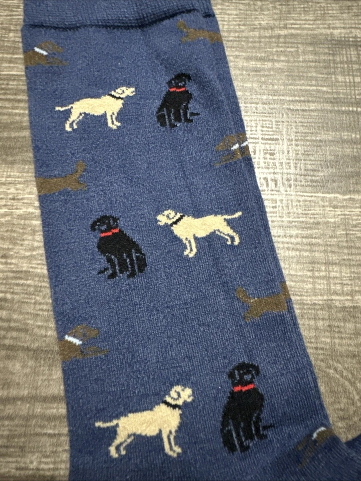 Calcetines de vestir Johnston & Murphy perros azules talla única mezcla de algodón Pima nuevos Foto 3 de 4