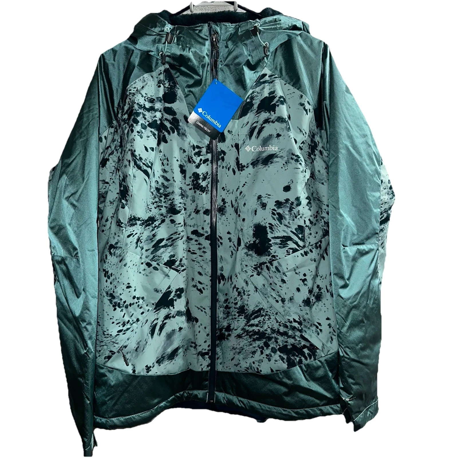 COLUMBIA Women's Sweet Shredder II Insulated SKI SNOW Jacket XL GREEN Hooded