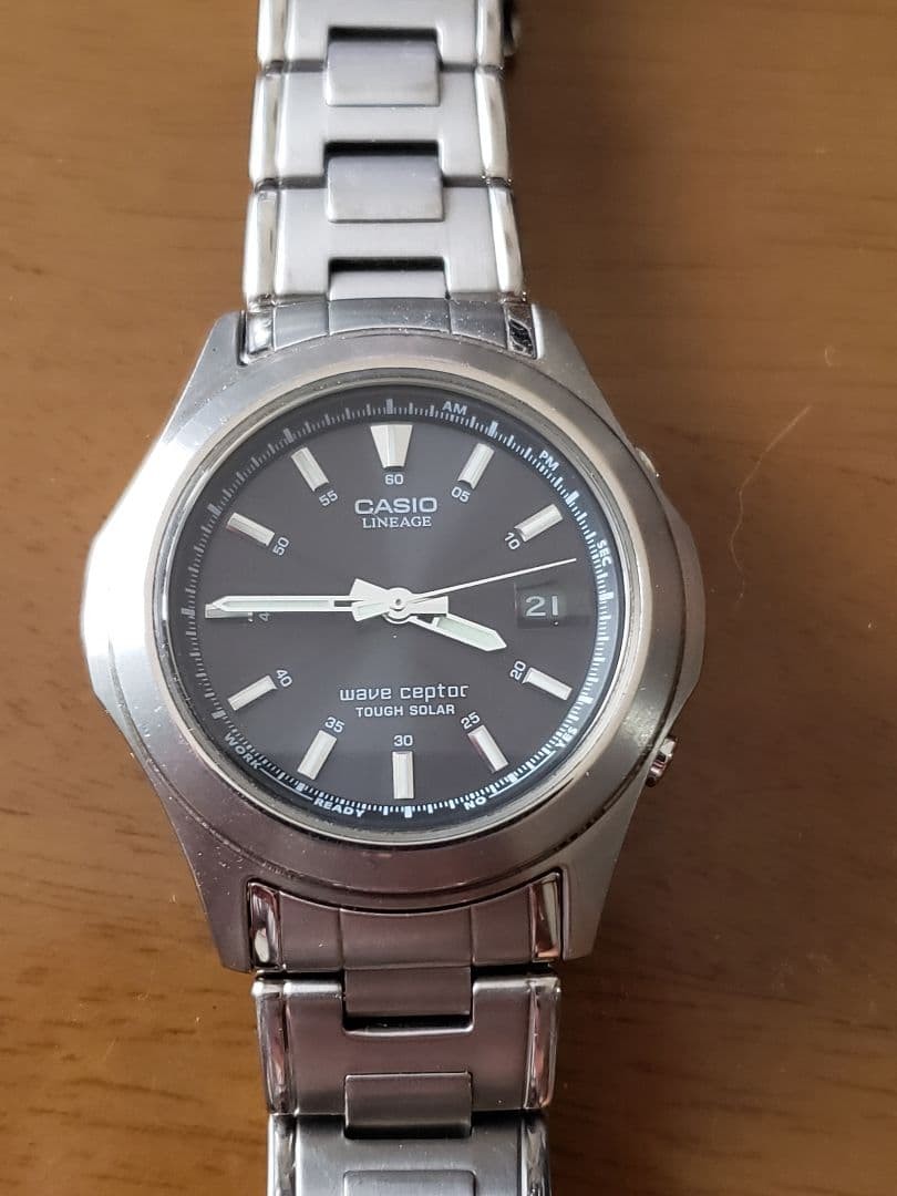 Casio Digital Watch Titanium Black Waveceptor Sol… - image 1