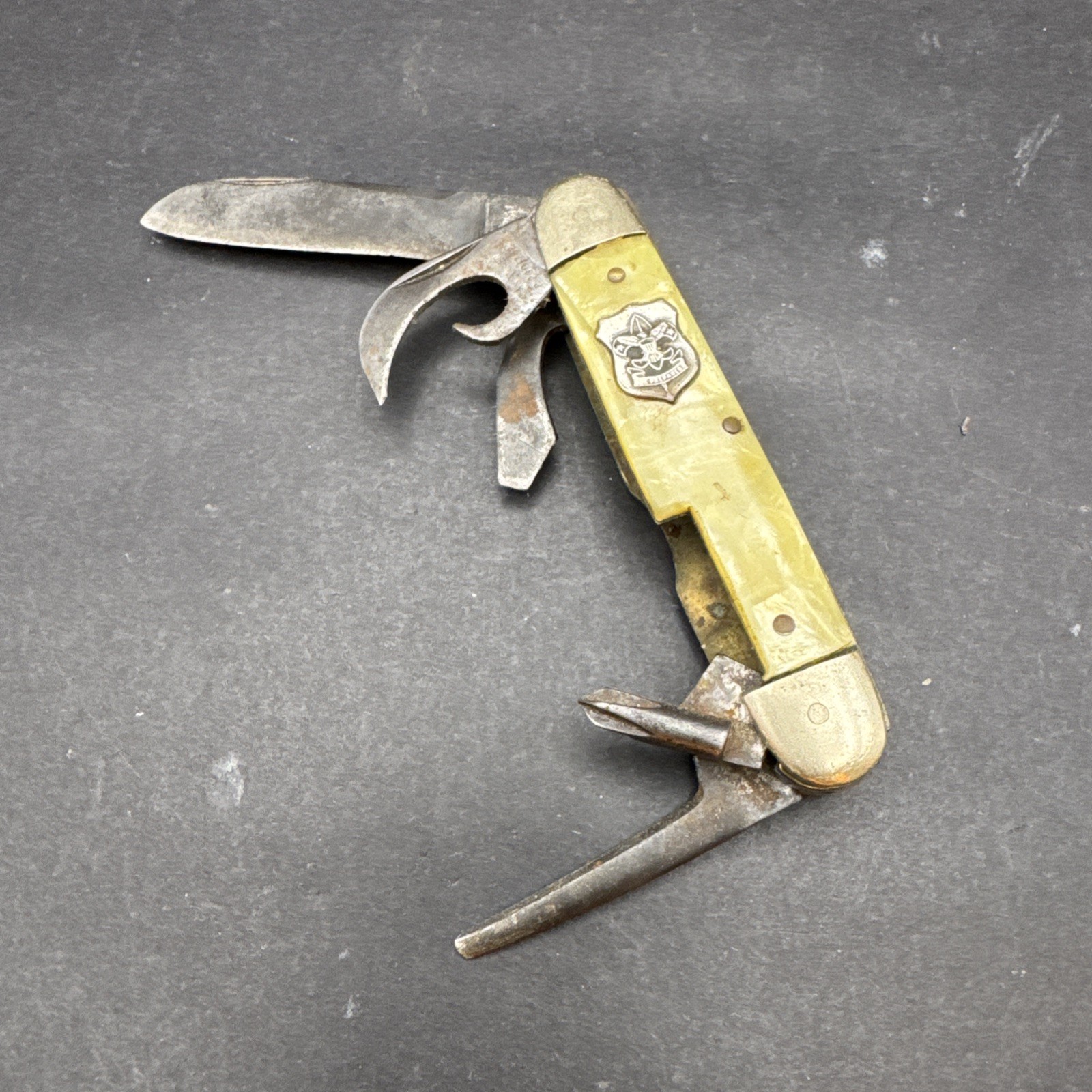 Vintage IMPERIAL USA Official BSA Scout Knife - Scarce Five-Blade Version H2