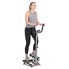 Sunny Health & Fitness Twist Stepper with Handlebar Stair Step Machine - BLACK