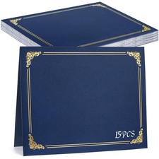 15Pcs Certificate Holders Diploma Covers Single Sided Gold Foil Border Award ...
